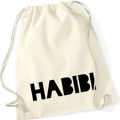 Produktbild von Huuraa Turnbeutel Habibi Schatz Freund 12 Liter Natural Baumwolle Rucksack Geschenkidee