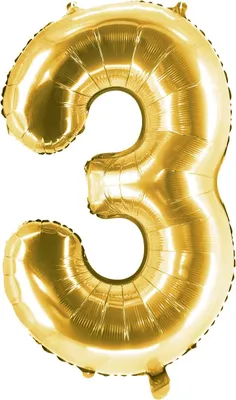 Produktbild von Folienballon Gold 100cm Zahl 3