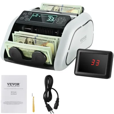 Produktbild von VEVOR Geldscheinzähler mit LED-Display, professioneller Scheinzähler mit Fälschungserkennung, UV/MG, 1000 Scheine/Minute, zählt nur die Anzahl der Blätter, Hinterlader-a, UV/MG/IR/DD-a