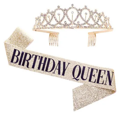 Imagen del producto de Corona de cumpleaños, un adorno festivo, colorido y ligero, ideal para fiestas, color dorado