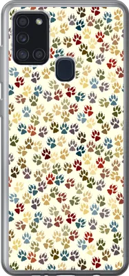 Produktbild von MuchoWow® Handyhülle Schutzhülle Hülle für Telefoonhoesje Samsung Galaxy A21s Muster - Hund - Pfoten - Jungen - Mädchen - Kinder - Kind Silikon Softcase Handy Hülle - Hartschale