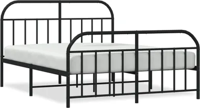 Image de vidaXL Cadre de lit avec tête et pied de lit en métal noir 183x213 cm