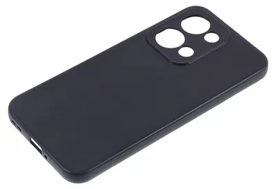 A black phone case is shown from a diagonal angle against a white background.