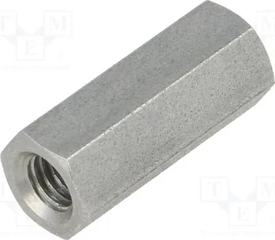 Productafbeelding van 10 afstandsmuffen met schroefdraad, 20 mm inwendig: M5, zeshoekig, afmetingen 148x20 mm