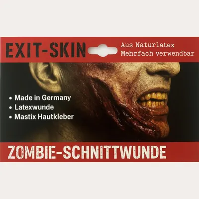 Produktbild von Zombie Schnittwunde Latexwunde mit Mastix-Hautkleber – Realistische SFX Latex-Applikation, wiederverwendbare künstliche Wunde für Halloween, Zombie Kostüm, Horror Make-up, Karneval, Cosplay, Mottoparty, Theater, Film, Spezialeffekte & Maskenbildner Zubehö
