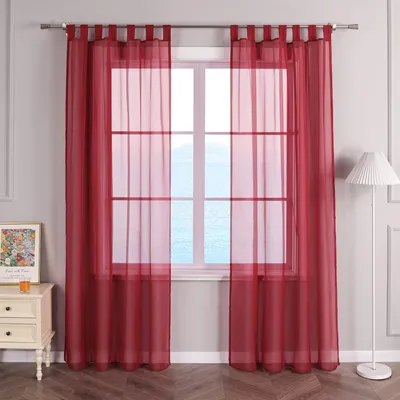 Image de Rideaux en voile avec passants pour décoration de fenêtres