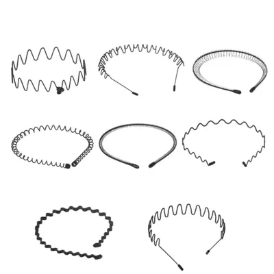 Produktbild von 8 Stück Wellen Haarreif Set, Metall Stirnbänder für Damen und Mädchen, Rutschfeste Haarreifen für Alltag, Sport und Party
