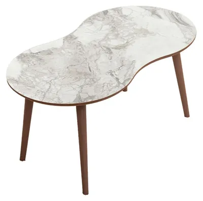 Obrázek produktu pro Dřevěný konferenční stolek „Moon“ 99 x 54 x 45 cm – bílý