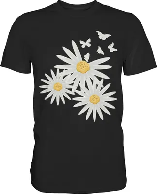 Produktbild von Gänseblümchen Schmetterlinge T-Shirt – Black / S