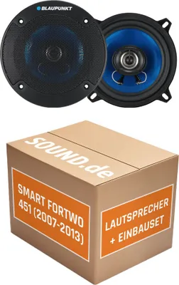 Produktbild von Lautsprecher Boxen Blaupunkt ICx663 - 16,5cm 3-Wege Auto Einbauzubehör - Einbauset passend für Smart ForTwo 451 Front - justSOUND