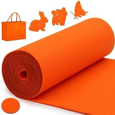 Image de Tapis en feutre jaune orangé, 30 x 300 cm, 3 mm, polyester, bricolage, couture, découpe