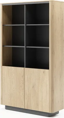 Obrázok produktu pre Vysoký regál do obývačky FOLEY - dub cremona / čierny