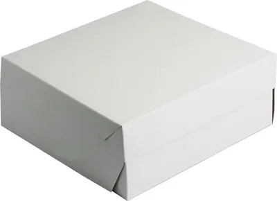 Produktbild von 50 Tortenkarton PAP 22 × 22 × 9 cm weiß Kuchenkarton