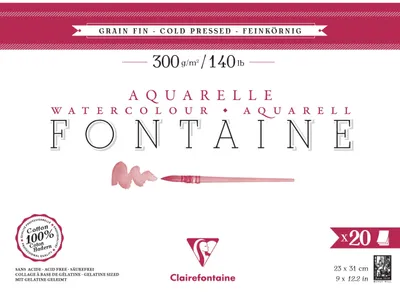 Zdjęcie produktu dla Clairefontaine 975500C, Podkładka z papieru artystycznego, 300 g/m², 20 ark.