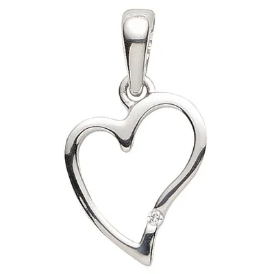 Produktbild von Basic Silber 21.1180S Damen Anhänger Herz Silber Zirkonia weiß
