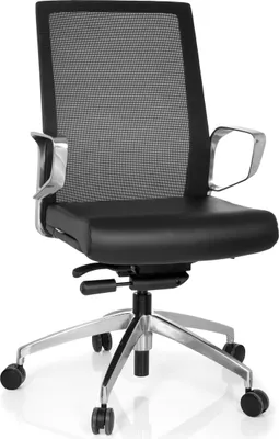 Produktbild von hjh OFFICE Profi Bürostuhl PROVIDER NET Ergonomischer Schreibtischstuhl mit Armlehnen Kunstleder Schwarz Drehstuhl für Büro, Zuhause