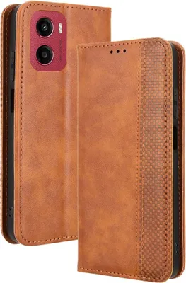 Produktbild von Motorola Moto G05 / E15 Hülle - Coverup Vintage Style Klapphülle - Braun