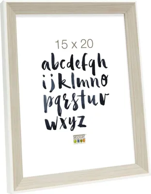 Image de Cadre photo Deknudt S46CH1 couleur naturelle avec bordure blanche 15 x 20 cm
