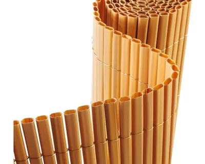 Produktbild von Sichtschutzmatte Konsta PVC ovalförmig 3 x 1,5 m bambusoptik
