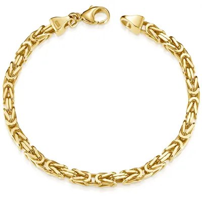 Produktbild von MATERIA by Matthias Wagner Königskette Gold Armband Herren 5mm 925 Silber vergoldet 19 - 24cm SA-145