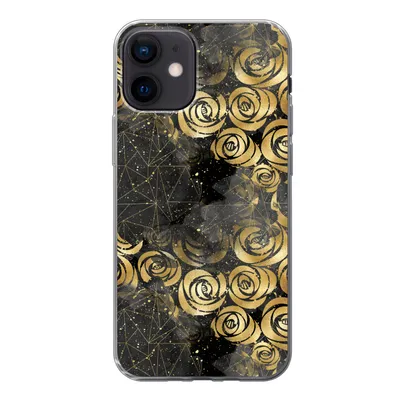 Produktbild von MuchoWow® Handyhülle Schutzhülle Hülle für iPhone 12 Marmor - Gold - Rose - Muster Silikon Softcase Handy Hülle - Schutzhülle