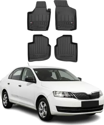 Produktbild von OMAC Gummi Fußmatten für Skoda Rapid 2012-2019 Premium TPE Automatten Schwarz 4x