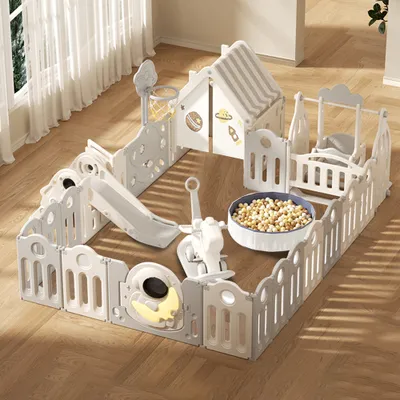 Produktbild von Multifunktionales Spielgitter, Kinderspielgitter, Kinderspielbereich, Laufgitter , Kinder-Indoor-Spielplatz 200*250cm 【FE-WL-TKL22】