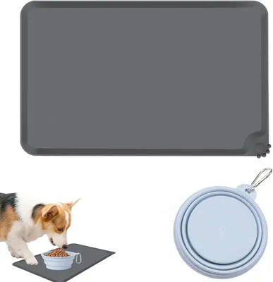 Image de Tapis de nourriture pour chats, en silicone, 48 x 30 cm, antidérapant, idéal pour la cuisine