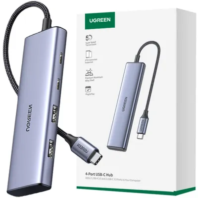 Image de Hub Usb-C - 2 X Usb-A / 2 X Usb-C 20 Cm Ugreen Cm473 - Szary