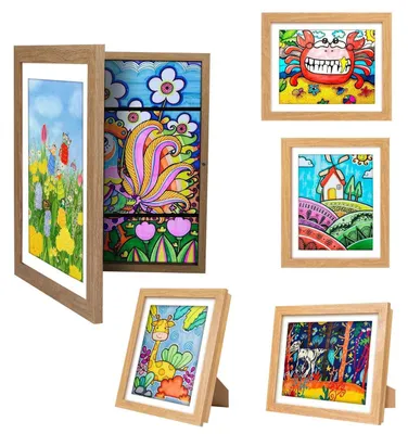 Image de Cadre photo pour enfants, format A4, en bois, dimensions 25,4 x 31,8 cm
