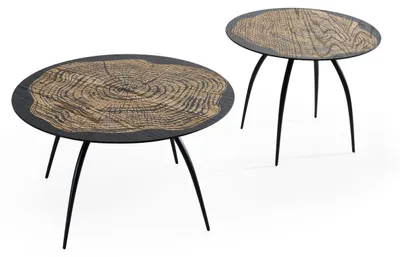 Zdjęcie produktu dla Design Stoliki Kawowe Czarne Okrągłe Stoliki Boczne Do Salonu Nowe