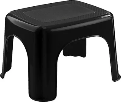 Produktbild von Hega Hogar Hocker - schwarz - 27 x 32 cm - Kunststoff - rutschfest