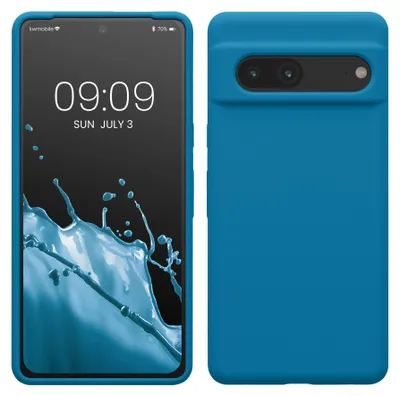 Produktbild von kwmobile Handyhülle für Google Pixel 7 Hülle, für Pixel 7 Case - Hülle Silikon - kabelloses Laden - Karibikblau
