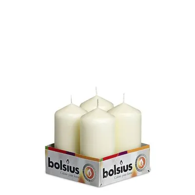 Image de Bolsius Bougies Ivoire 100/48mm 4pcs