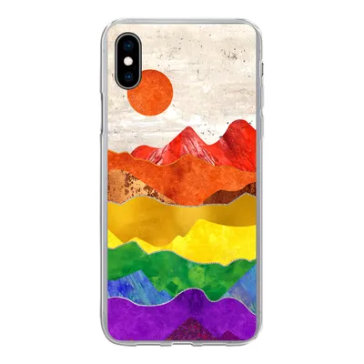 Produktbild von MuchoWow® Handyhülle Schutzhülle Hülle für iPhone Xs Regenbogen - Marmor - Stolz Silikon Softcase Handy Hülle - Handytasche