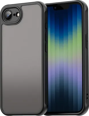 Immagine prodotto di Custodia per iPhone 16, retro traslucido opaco con protezione della fotocamera, custodia protettiva antiurto Nero