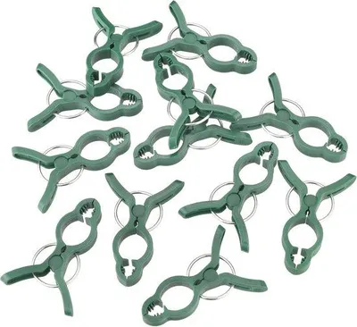 Produktbild von Famanu Pflanzenclips Set - Wetterfeste Klemmen für Rankpflanzen und Tomaten - Grün