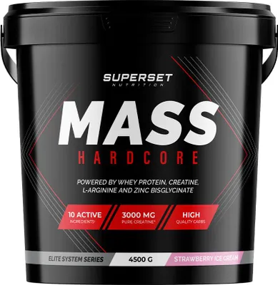 Image de Gainers - Superset Nutrition - MASS HARDCORE (4,5KG) - Saveur Strawberry Ice Cream