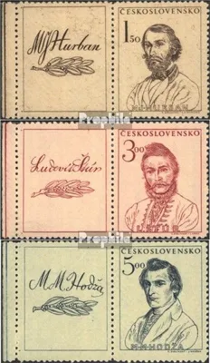 Produktbild von Briefmarken Tschechoslowakei 1948 Mi 546Zf-548Zf mit Zierfeld (kompl.Ausg.) postfrisch Aufstand