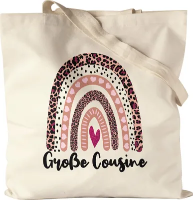 Produktbild von Große Cousine Stoffbeutel Jutebeutel Canvas Love Family Beschützerin Liebe Familie Spaß Freude Cousinen Geborgenheit Zusammenhalt