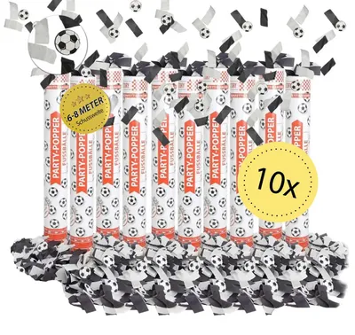 Produktbild von Party Popper 40cm Fußbälle 10er Set Fußballparty Public Viewing Deko Konfetti