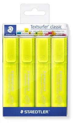 Produktbild von STAEDTLER Textsurfer classic 364 Textmarker Etui mit 4 Markern, gelb