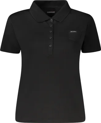 Produktbild von Elegantes Kurzarm-Poloshirt für Damen in Schwarz mit Applikation