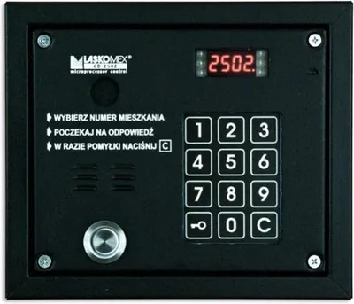 Productafbeelding van Laskomex CP-2503TP: Zwart audiobedieningspaneel met "Dallas"-sleutelkaartlezer