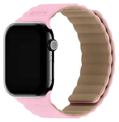Immagine prodotto di Bracciale in silicone magnetico per Apple Watch | 44/45/46/49 mm - Rosa / Beige