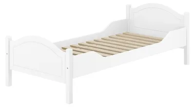 Produktbild von Einzelbett weiß 90x200 Futonbett Bettrahmen Singlebett Zubehör wählbar V-60.30-09WRollrost inkl.