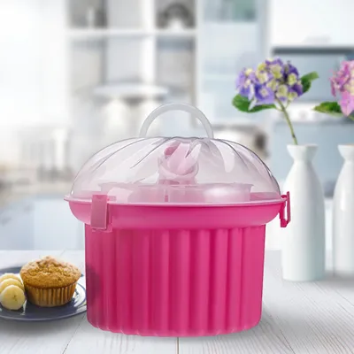 Produktbild von Muffinová dóza na košíčky okrúhla z plastu, muffinová / muffinová dóza na muffiny vhodná na 24 mafinov / košíčky Ø6,0 cm, dóza na muffiny