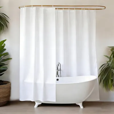 Productafbeelding van Witte douchegordijn, 300 x 200 cm. Waterdicht en schimmelwerend