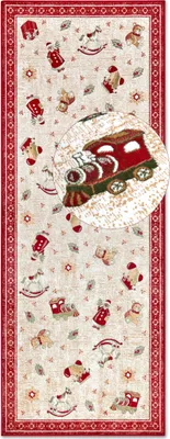 Zdjęcie produktu dla Dywan chodnik świąteczny, pod choinkę 80x200cm, antypoślizgowy płasko tkany