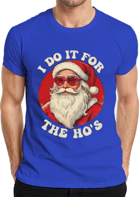Produktbild von I Do It For The Ho's Weihnachtsmann Herzbrille Weihnachten Herren T-Shirt, Blau, 3XL